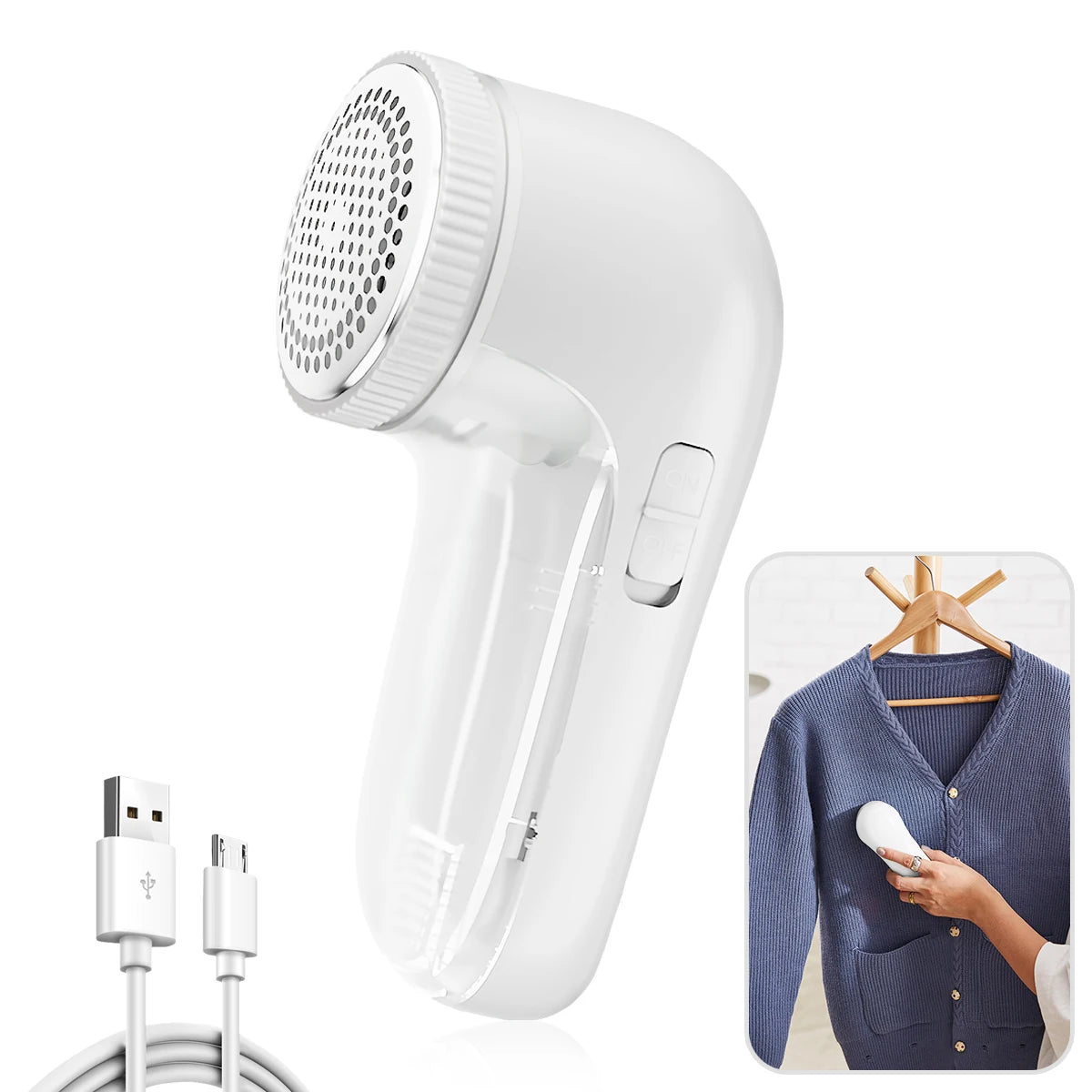 Electric Lint Remover For Clothes Fuzz Pellet Sweater Fabric Hair Ball Trimmer Portable Rechargeable Detachable Cleaning