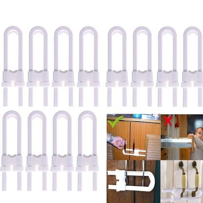 4 Pack Adjustable U Shaped Cabinet Locks Baby Safety No Tools Child Proof Closet Locks Sliding Doors Hardware Mushroom Knob D