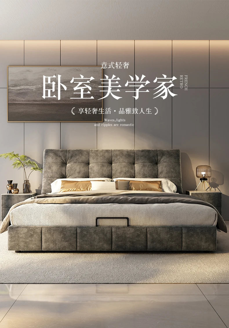 King Size Queen Double Beds Base Frame With Head Board Luxury Daybed Full Size 180x200 Double Bed Twin Home Bedroom Furniture