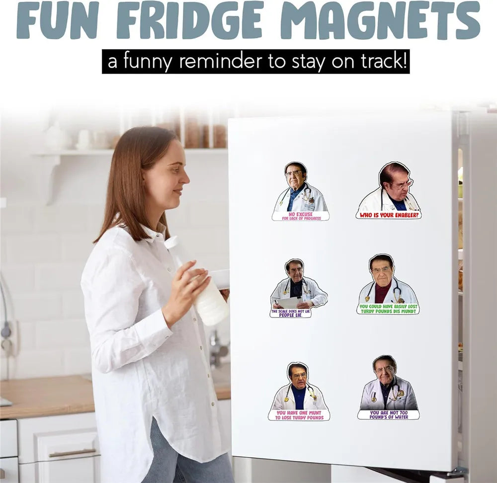 12Pcs Dr Now Magnets Funny Dr. Nowzaradan Fridge Magnet Kitchen Strong Fridge Magnets Cute Magnetic Accessories for Refrigerator
