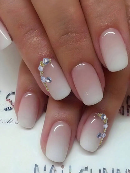 ARTAUG 24PCS Medium Almond Fleshcolor Press On Nails Fake Nails Pink Summer Nails Press On Nails Detachable Reusable Girl Gift