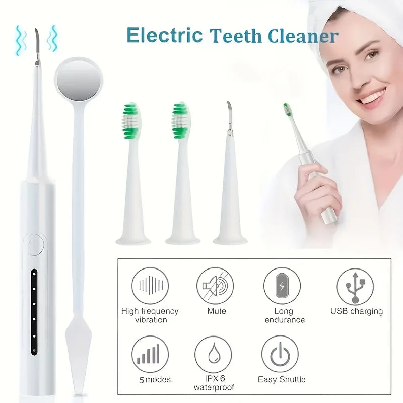 Electric Teeth Whitening Dental Calculus Scaler Plaque Coffee Stain Tartar Removal High Frequency Sonic Toothbrush Teeth Cleaner