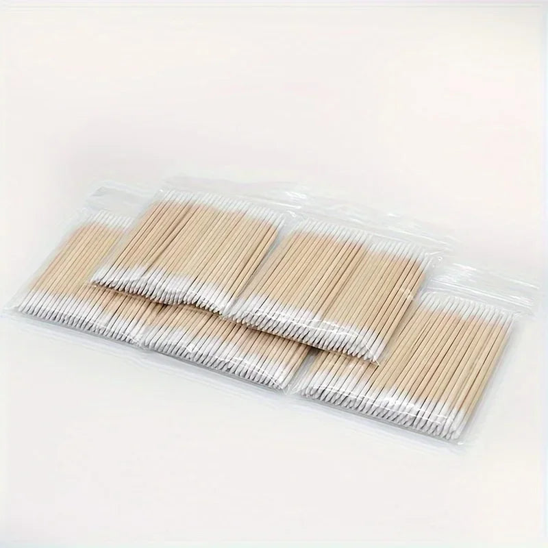 Cotton swab Disposable tattoo tip Cotton swab tip Wooden single head wooden swab small cotton swabEyeliner guard Raw cotton swab