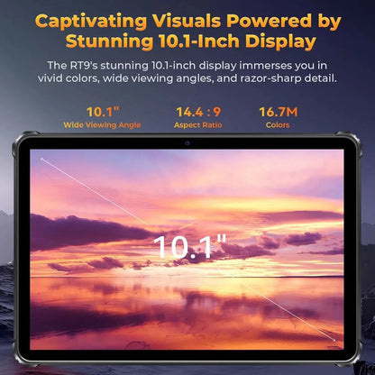 Oukitel RT9 4G Rugged Tablet 10.1" HD Display 24GB RAM 256GB Waterproof Tablet 11000mAh Battery Android 14.0 Tablet PC