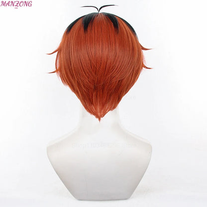Scalp Top！ Stark Cosplay Wig 30cm Black Orange Brown Wig Cosplay Anime Cosplay Wigs Heat Resistant Synthetic Wigs