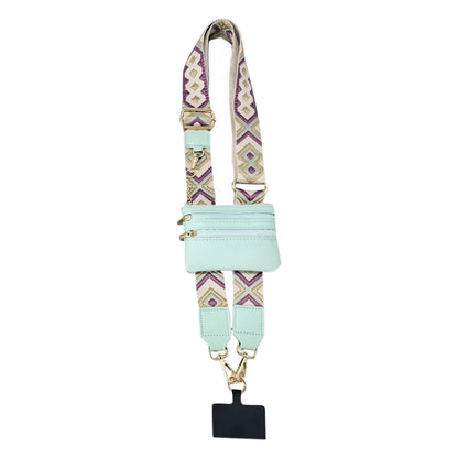 Phone Strap With Zippered Pouch For Women, Adjustable Cellphone Lanyard Crossbody With Wallet ,Clip And Go Strap for Phone