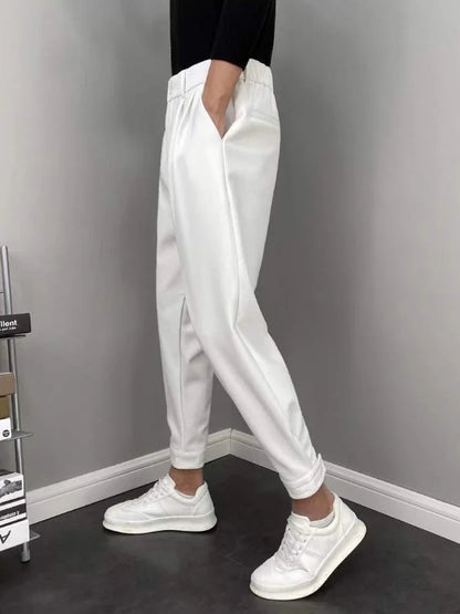 9 Cropped Office Male Suit Trousers Plus Big Size Men's Summer Pants Work Cheap High Quality Designer Clothes Elegant Tailoring