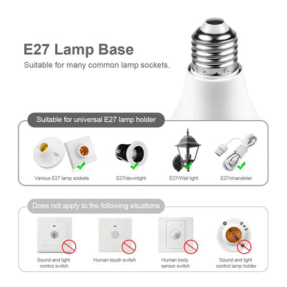 Microwave Radar Detection LED Light Bulb 220V E27 12W Radar Motion Induction Lamp Built-in Radar/Light Sensors For Home Stairs