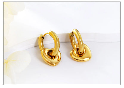 LUXUSTEEL Golden Heart style Women's Hoop Earrings Stainless Steel Female Earring Flower Star Drop Ear ring Jewelry Gifts