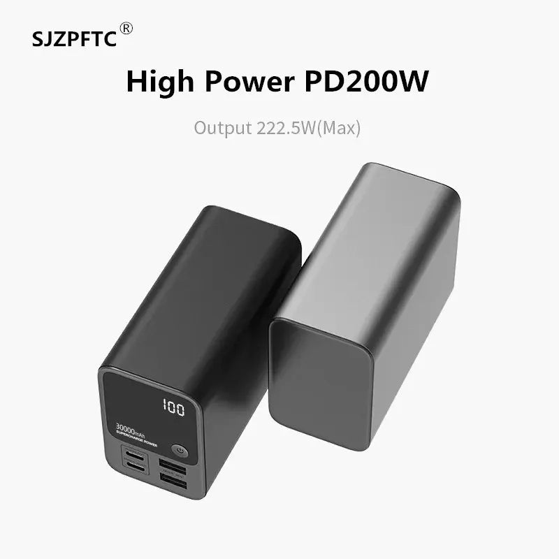 22.5W Power bank PD 200W 27000MAH 5V 9V 12V 15V 20V 5A USB QC4.0 Super Charge VOOC Li-polymer battery