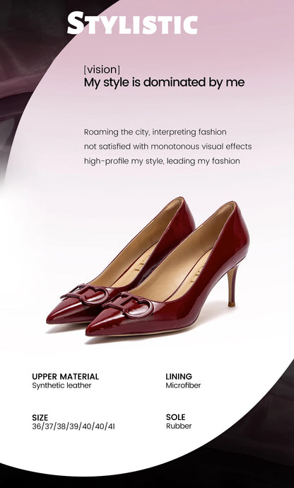 CHCH Women's High Heels New Lacquer Leather Women's Business Wedding Shoes 7cm