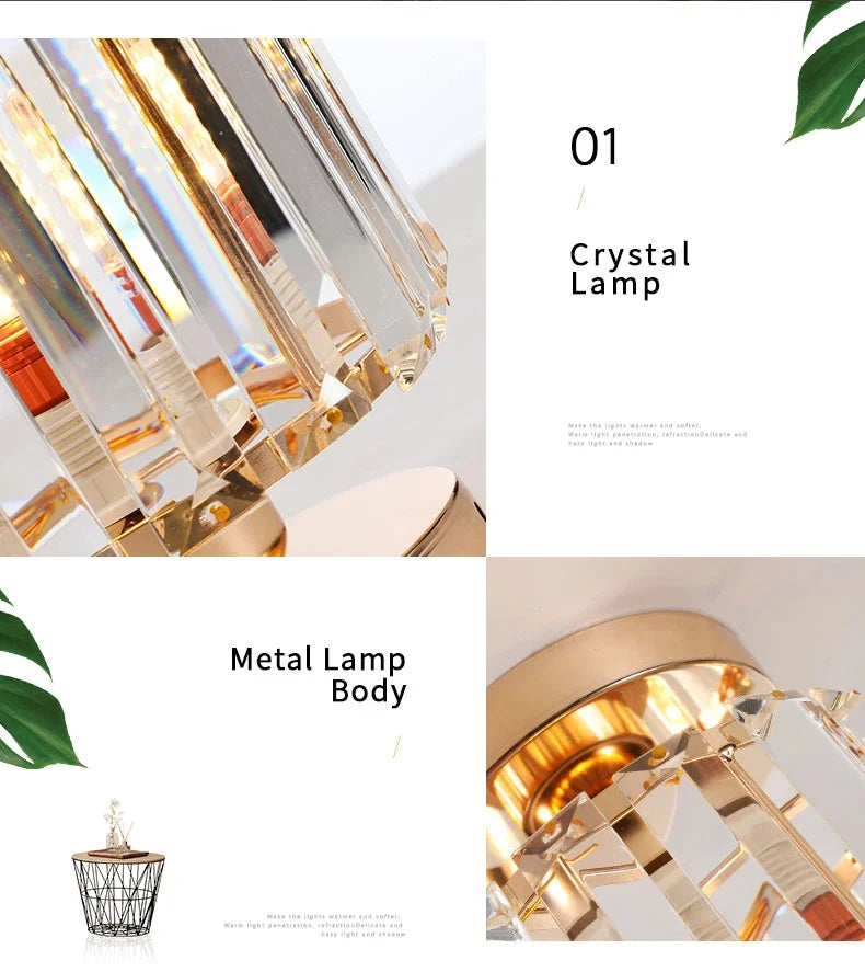 Led Ceiling Lights Room decoration Crystal Lampshade Chandelier Living Room Bedroom Modern Round Square Decorative Ceiling Lamp