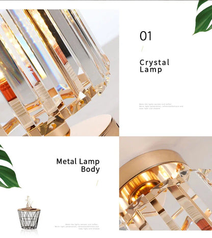 Led Ceiling Lights Room decoration Crystal Lampshade Chandelier Living Room Bedroom Modern Round Square Decorative Ceiling Lamp