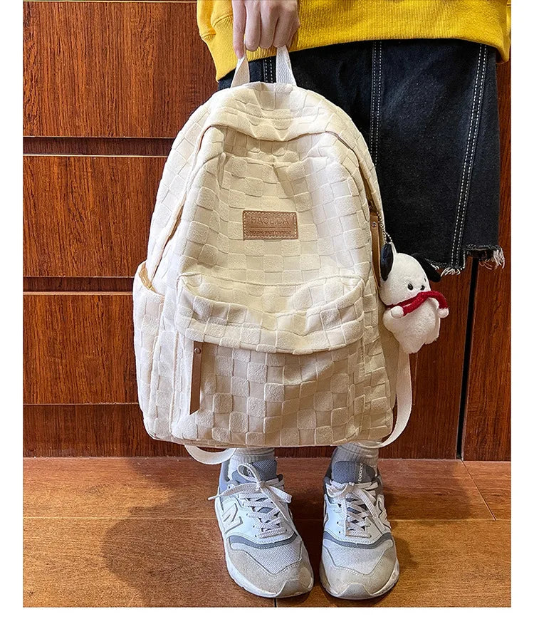 Gift pendant schoolbag, female high school student schoolbag, backpack, college student large-capacity and versatile backpack