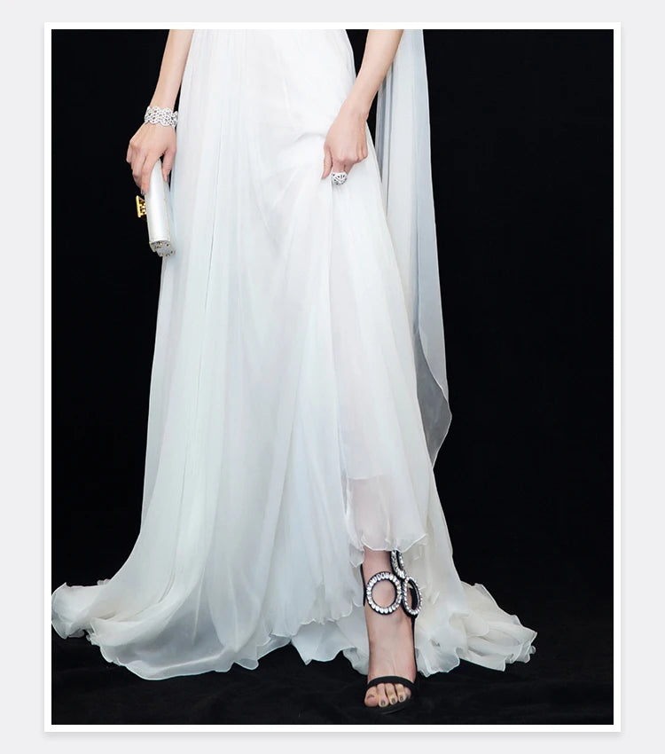 Circle Heels 2024 New Dress Wedding Shoes with Rhinestone Open Heel Roman Sandals