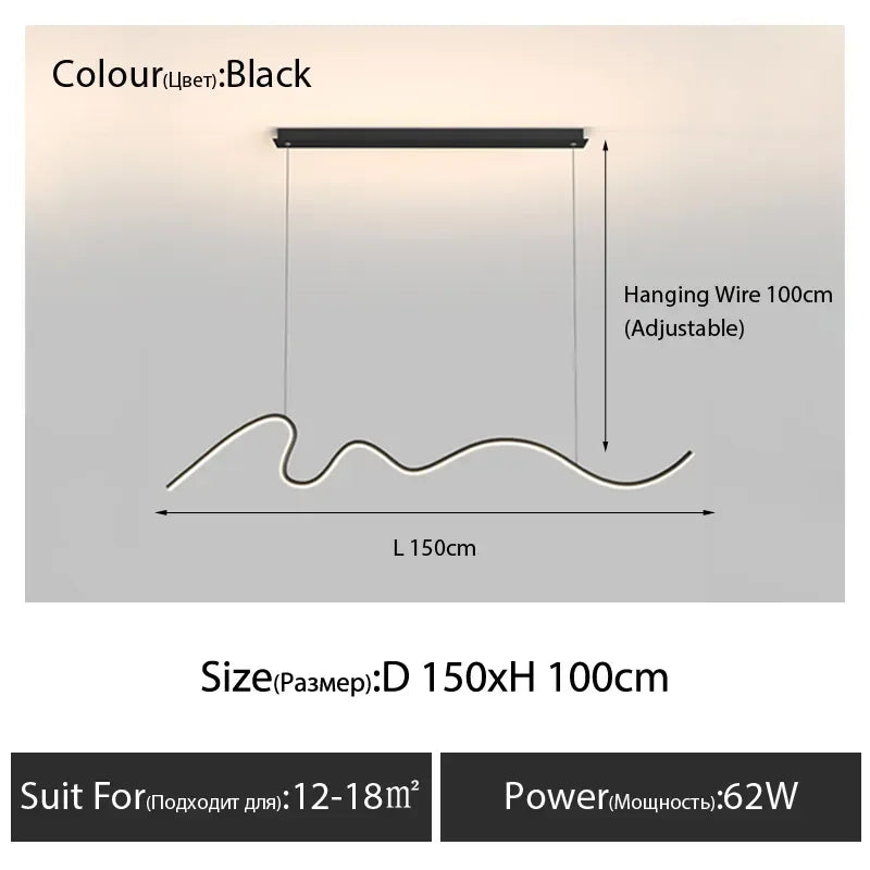 Dining Room Lamp Chandelier Light Luxury Lamps Modern Minimalist Dining Room Dining Table Bar Nordic Minimalist Strip 2025 New