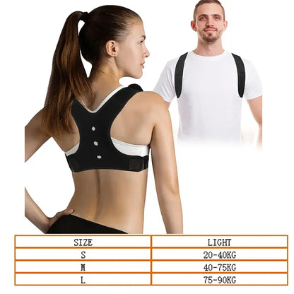 1 Pc Adjustable Posture Corrector With Breathable Upper Back Support Relieves Neck Shoulder And Back Pain Hunchback Correction