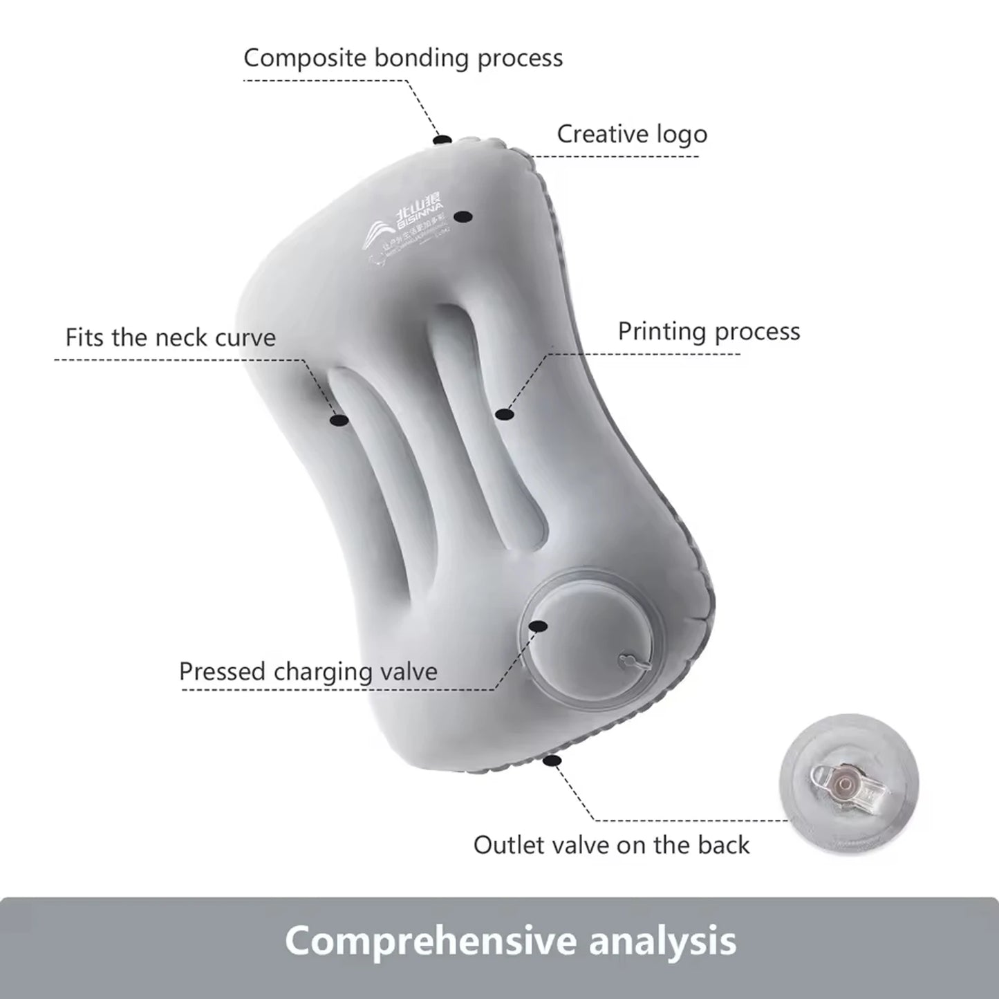 Outdoors Pillow Inflatable Pillow Portable Ultralight Travel Hiking Air Sleeping Pillow Neck Protection Suitable ForOutdoors