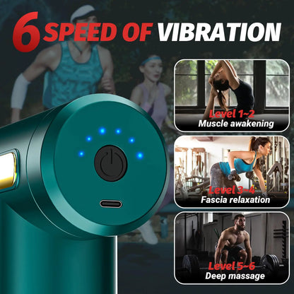 Portable Button Fascia Gun Deep Tissue Massage Mini Lightweight and Adjustable Speed Massage Equipment Suitable for the Body