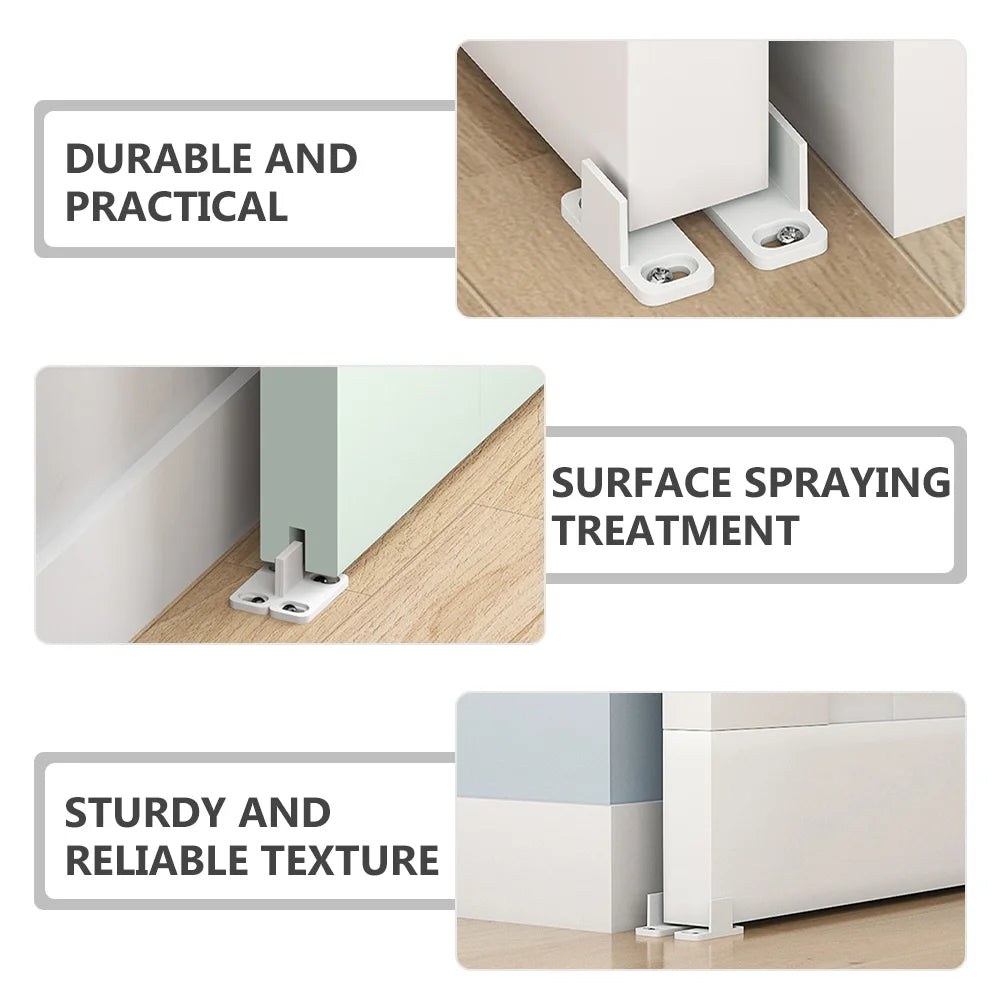 4 Sets Barn Door Guide Slide Doors Floor Guides Track Sliding Closet Barndoor Bottom