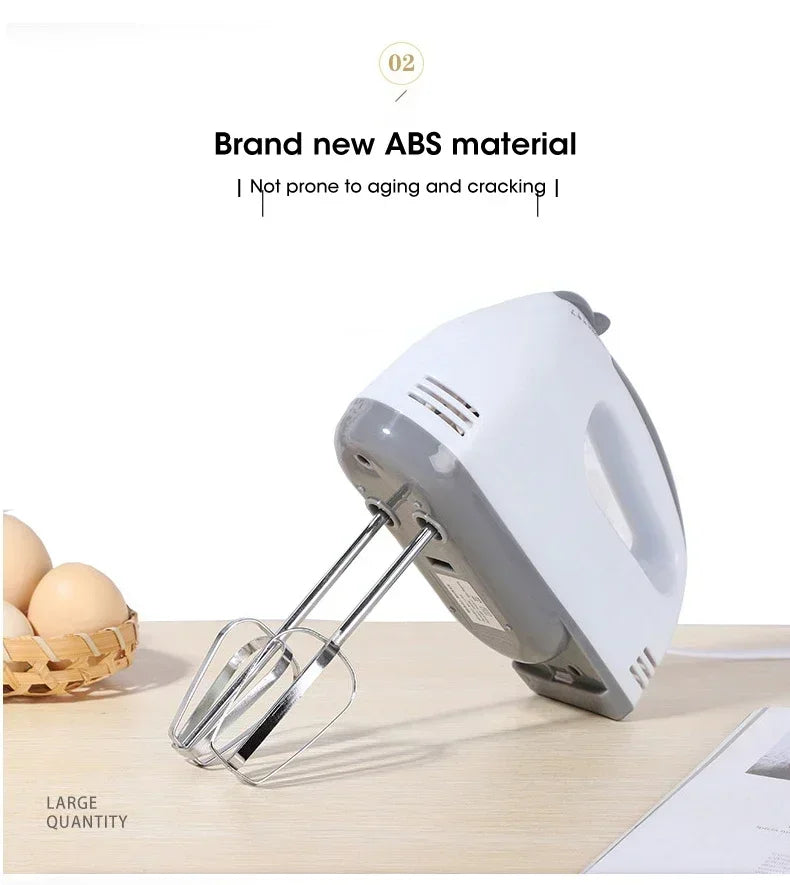 Electric Flour Blender Egg Beater Handheld Food Cake Bread Baking Dough Mixer for Kitchen Cooking 7 Speed Cream Blender