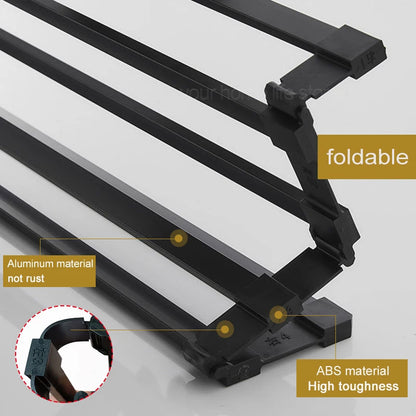 Roll up Dish Drying Rack Over The Sink for Kitchen Portable Aluminum Dish Rack Foldable Dish Drying Racks No rust No mildew New