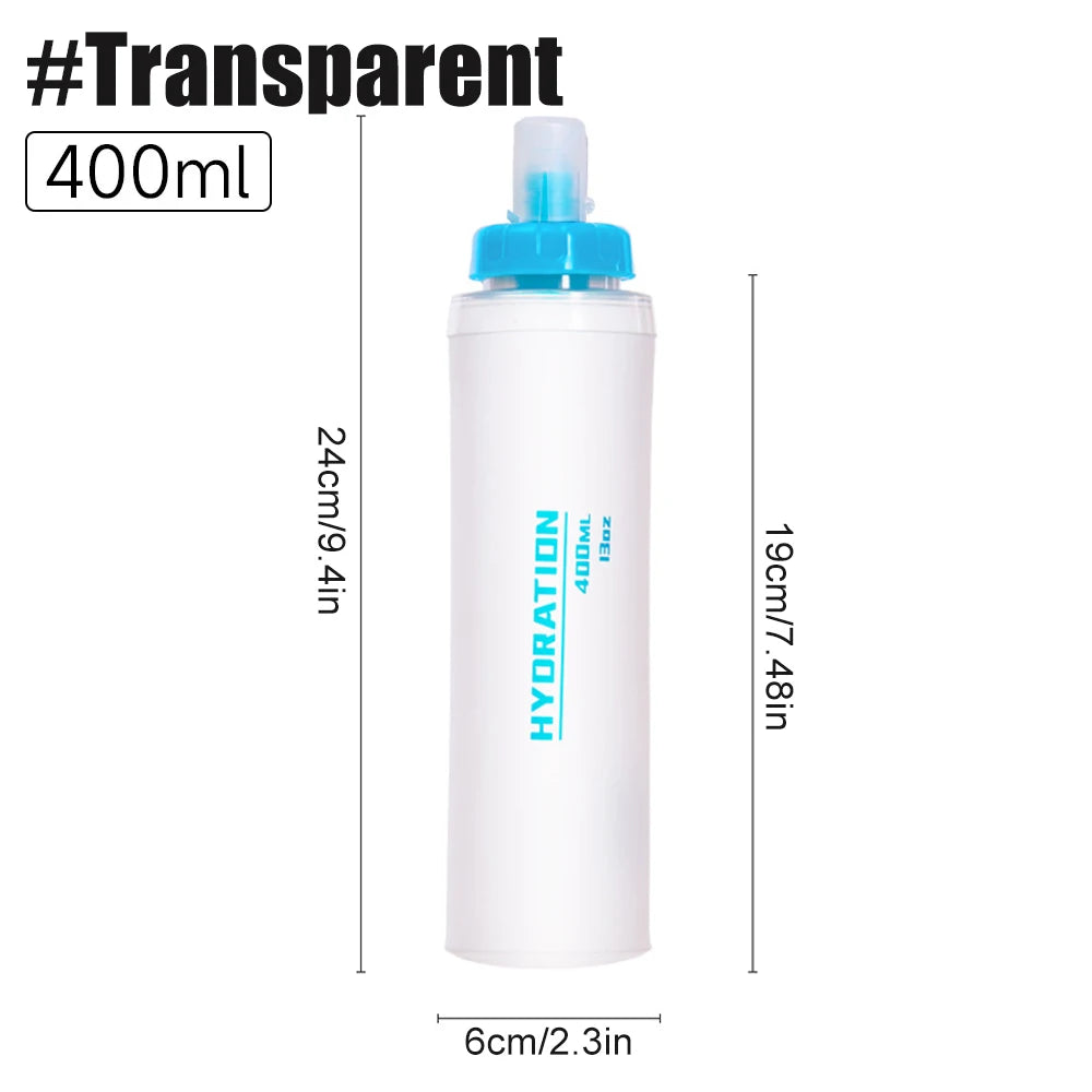 1PCS Soft Flask, Shrink As You Drink Soft Water Bottle for Hydration Pack, Folding Water Bottle Running,Hiking,Cycling,Climbing