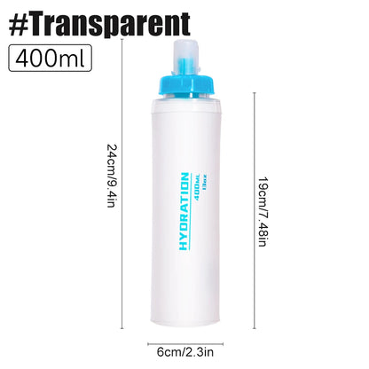 1PCS Soft Flask, Shrink As You Drink Soft Water Bottle for Hydration Pack, Folding Water Bottle Running,Hiking,Cycling,Climbing
