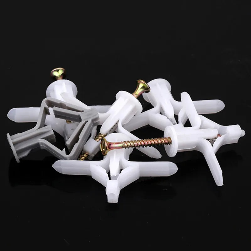 50/100Pcs Expansion Drywall Anchor Kit With Screws Self Drilling Wall Home Pierced Special For Nylon Plastic Gypsum Board 앙카