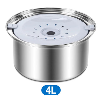 4L Dog Water Bowl No Spill Smartoo Large Capacity Stainless Steel Dog Slow Water Feeder - Spill Proof & Zero Splash & No Drip