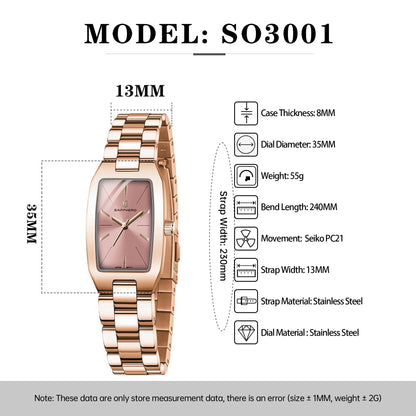 SAPPHERO Women's Quartz Watch Elegant Rose Gold Watch Waterproof 30M Watch Slim Ultra-Thin Watch Premium Gift Box Set Watch