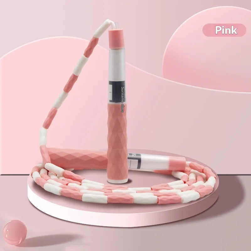 Wholesale adult and children's skipping ropes with colorful soft beads and bamboo nodes. Children's skipping ropes