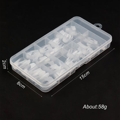 120pcs/box Acrylic French False Nails Medium Length Square Armor Full Cover Nail Tips Can Be Removable Mixed Size Press On Nails