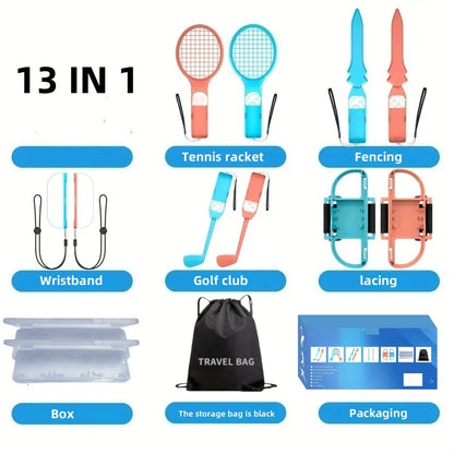 Switch 2 Sports Accessories Bundle -19 in 1 Family Accessories Kit for NS Sports Games Compatible with Switch/OLED