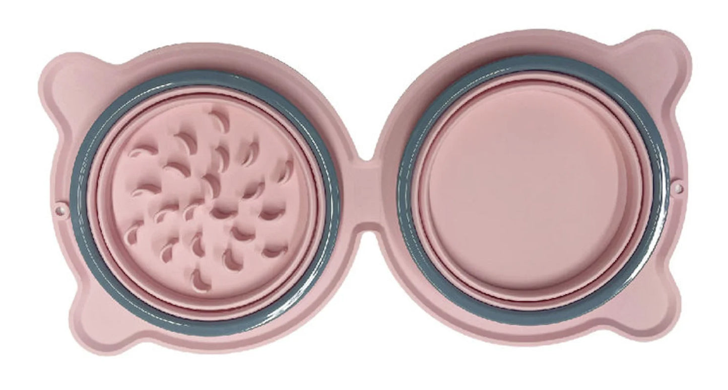 Foldable Silicone Pet Bowls Non-toxic Portable Pet Travel Feeding Bowl Folding Puppy Cat Bowl Outdoor Food Dispenser Feeder