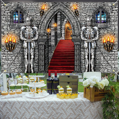 Medieval Party Banner Medieval Castle Backdrop Medieval Castle Backdrop Medieval Party Decorations Medieval Themed Party