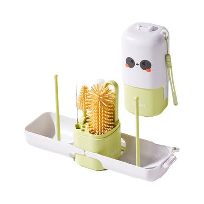 Silicone Baby Bottle Brush Set Flexible with Storage Box Cup Cleaning Brushes Soft Bristles Feeding Bottle Cleaners Newborn Care
