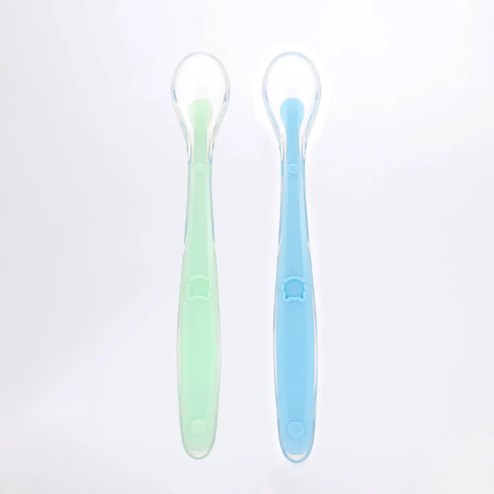 2 pcs Silicone Spoon for Baby Infant Feeder Spoons for Children Kids Soft Safety Feeding Spoons BPA Free Baby Utensils Flatware
