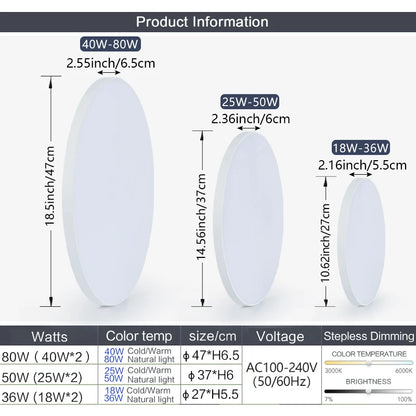 Smart LED Ceiling Light APP Luster Remote Control Appliance 36W 50W 80W interior Home Decor Fixture Bathroom Bedroom