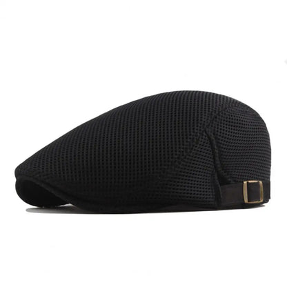 Retro European Men Beret Hat Mesh Breathable Polyester Hollow Washable Men Cap Summer