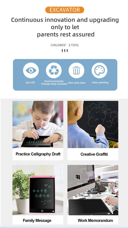 Educational Toys Writing Tablet For Kids 10/16Inch LCD Drawing Board Children Gifts USB Charging Doodle Electron Handwriting Pad