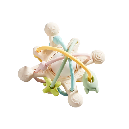 Baby Silicone Hand Catching Ball Baby Chewing Teether Toy Hand Bell 0-12 Months Newborn Sensory Educational Toys Infant Gift