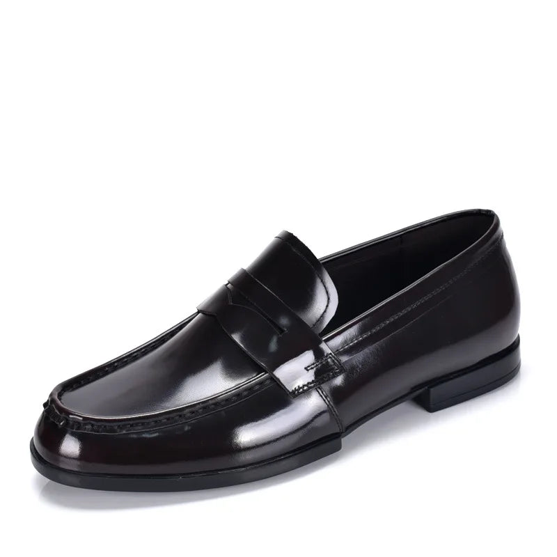 Luxury Slip On Dress Shoes Men Genuine Leather Italian Loafer Shoes For Men Black Patent Leather Formal Oxford Men Wedding Shoes