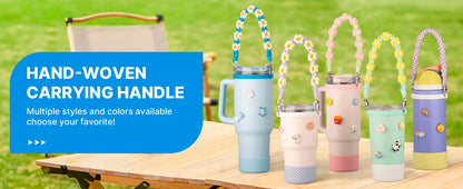 Water Bottle Handle with Strap for Owala Stanley Cup  Hydro Flask, Water Bottle Handle Fits Most 12-40oz Water Bottles