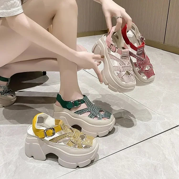 Fashion Brand High Heels Shoes Beach Slippers Chunky Sandals Designer Women Platform Shoes 2025 Summer New Pumps Women Sandals