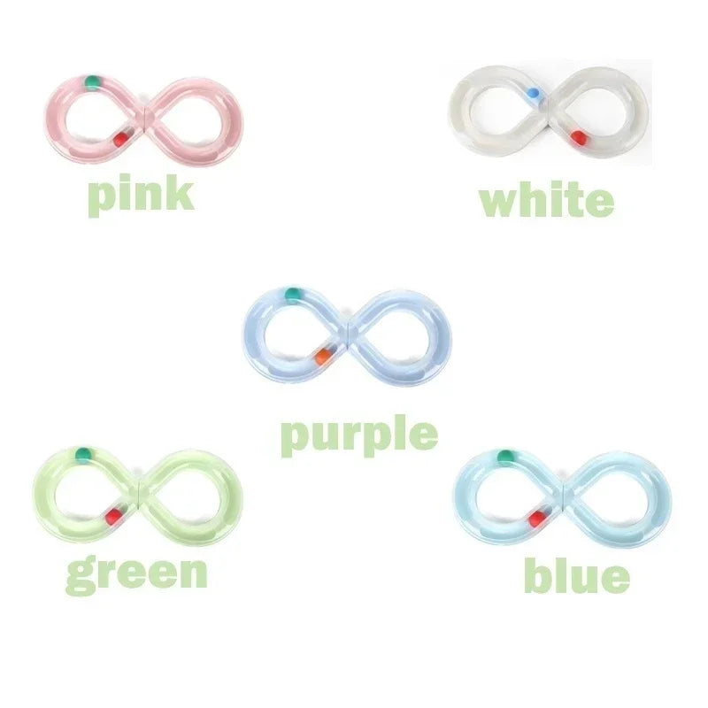 Interactive Cat Toy with S-Shaped Roller Circuit – Rotating Running Balls, Tunnel Design & Turntable Track for Kittens – Fun Pet