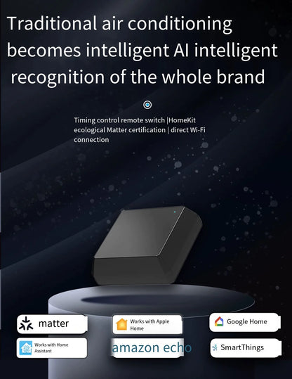 Matter WIFI Smart IR Controller Air Conditioning Companion Gateway with HomeKit Infrared Blaster Remote Control for Home Use