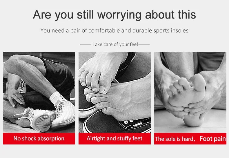 Silicone Sports Insole Arch Support Sports Insole Running Gel Insole Insert Buffer, MEN'S AND WOMEN'S Sports Insole