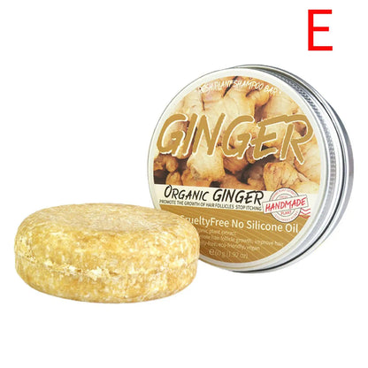 7types Ginger Handmade Shampoo Soap Cold Processed Soap Solid Shampoo Bar Pure Plant Hair Shampoos Hair Care