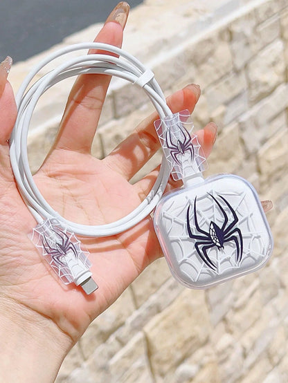 3-piece set Pink Bow Set Cable Protector for iPhone 20W UK HK Plug Charger Case Phone Wire Cord Organizers